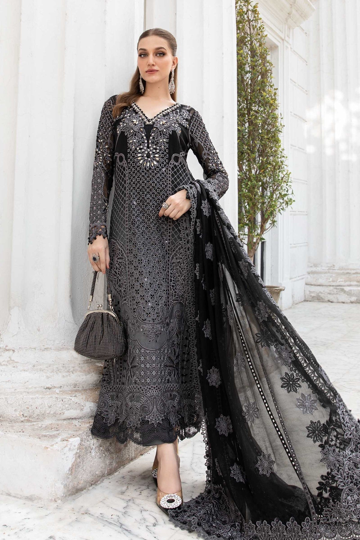 Embroidered Chiffon Suit