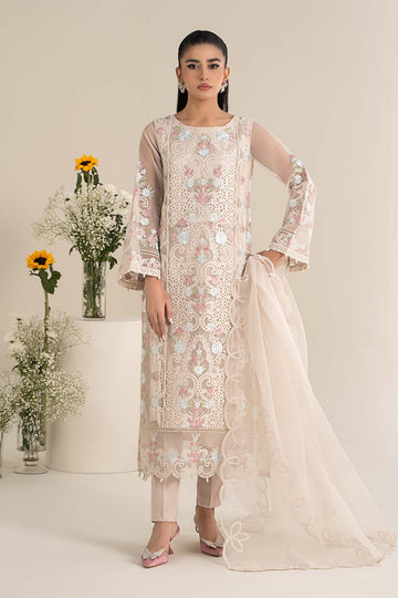 3 Piece Embroidered Organza Suit